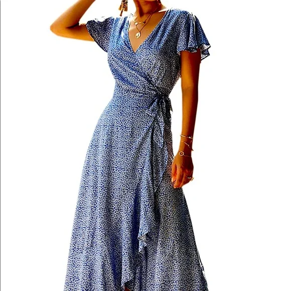 Dresses | Nwt Boho V Neck Wrap Dress